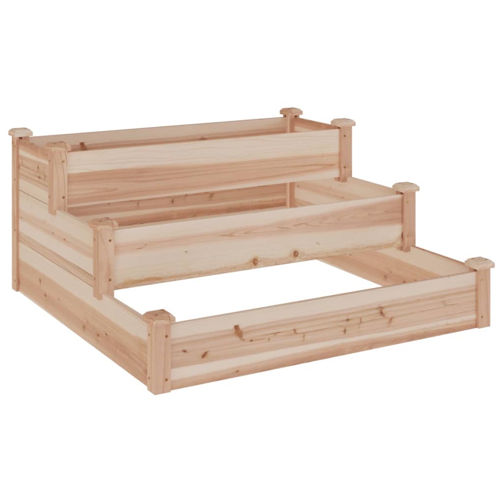 vidaXL Plantenbak verhoogd met voering 120x120x56 cm massief vurenhout