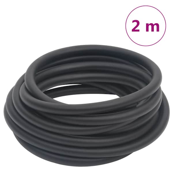 vidaXL h&uuml;briid &otilde;huvoolik, must, 0,6" 2 m, kumm ja PVC