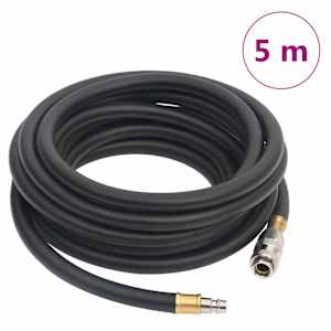 vidaXL h&uuml;briid &otilde;huvoolik, must, 0,6" 5 m, kumm ja PVC