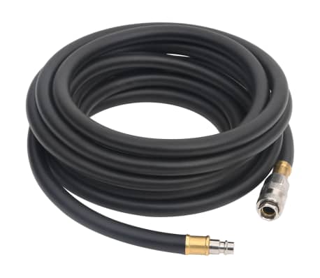 vidaXL hibrīda gaisa šļūtene, melna, 0,6", 10 m, gumija un PVC