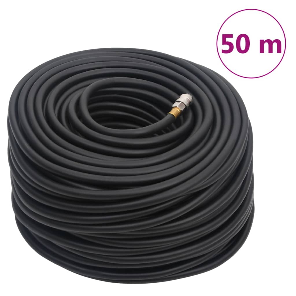 vidaXL Hybrid-Luftschlauch Schwarz 0,6" 50 m Gummi und PVC