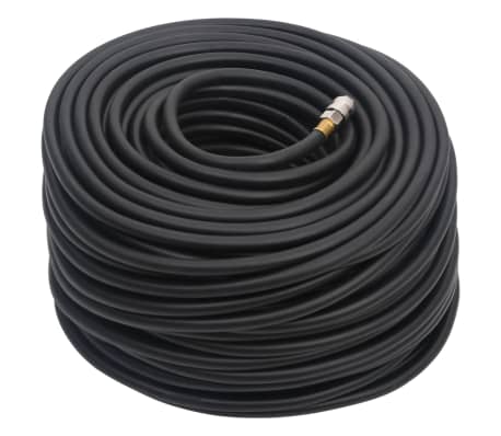 vidaXL Luftslange svart 50 m hybrid gummi og PVC