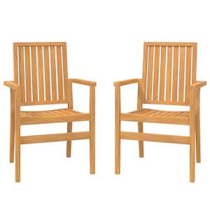 Stohovatelné zahradní židle 2 ks 56,5x57,5x91 cm masivní teak - obrázek 2
