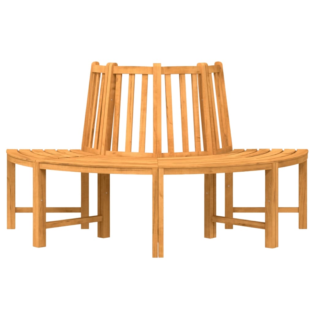 Thumbnail - vidaXL Baumbank Halbrund Ø160 cm Massivholz Teak