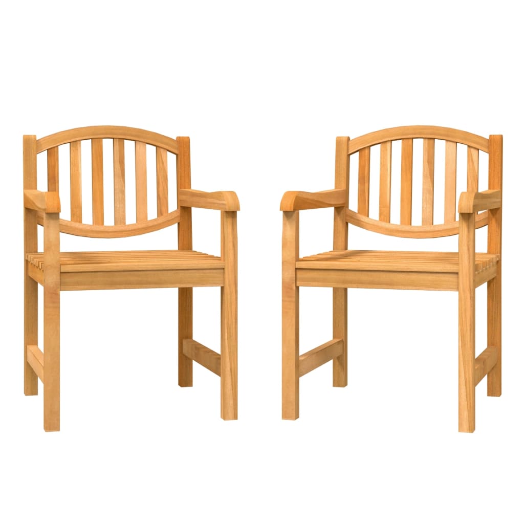  Záhradné stoličky 2 ks 58x59x88 cm tíkové masívne drevo
