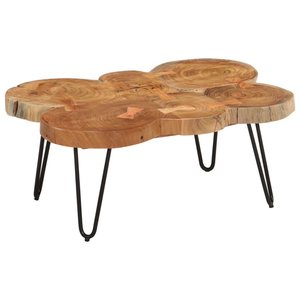 Konferenční stolek 36 cm 6 dřevěných koláčů masivní akácie