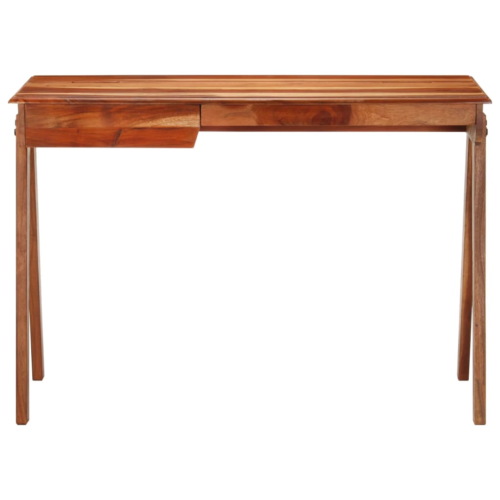vidaXL Bureau met lade 110x50x77 cm massief acaciahout afbeelding