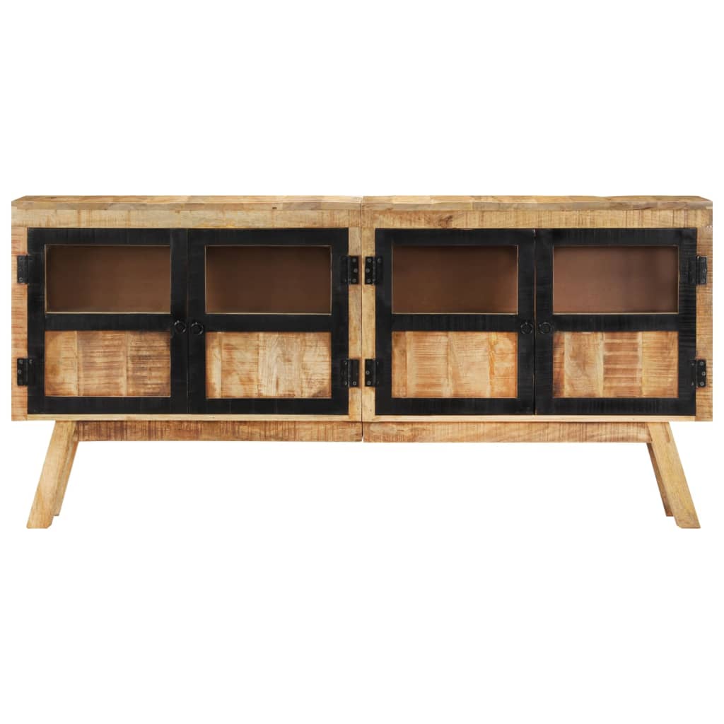 vidaXL Dressoir 160x30x76 cm massief mangohout bruin en zwart afbeelding