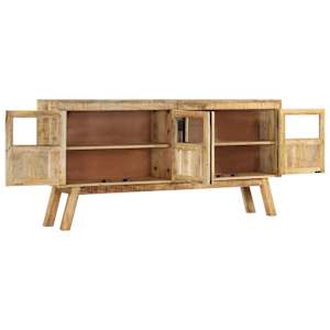 Příborník hnědý a černý 160x30x76 cm masivní mangovníkové dřevo - obrázek 3