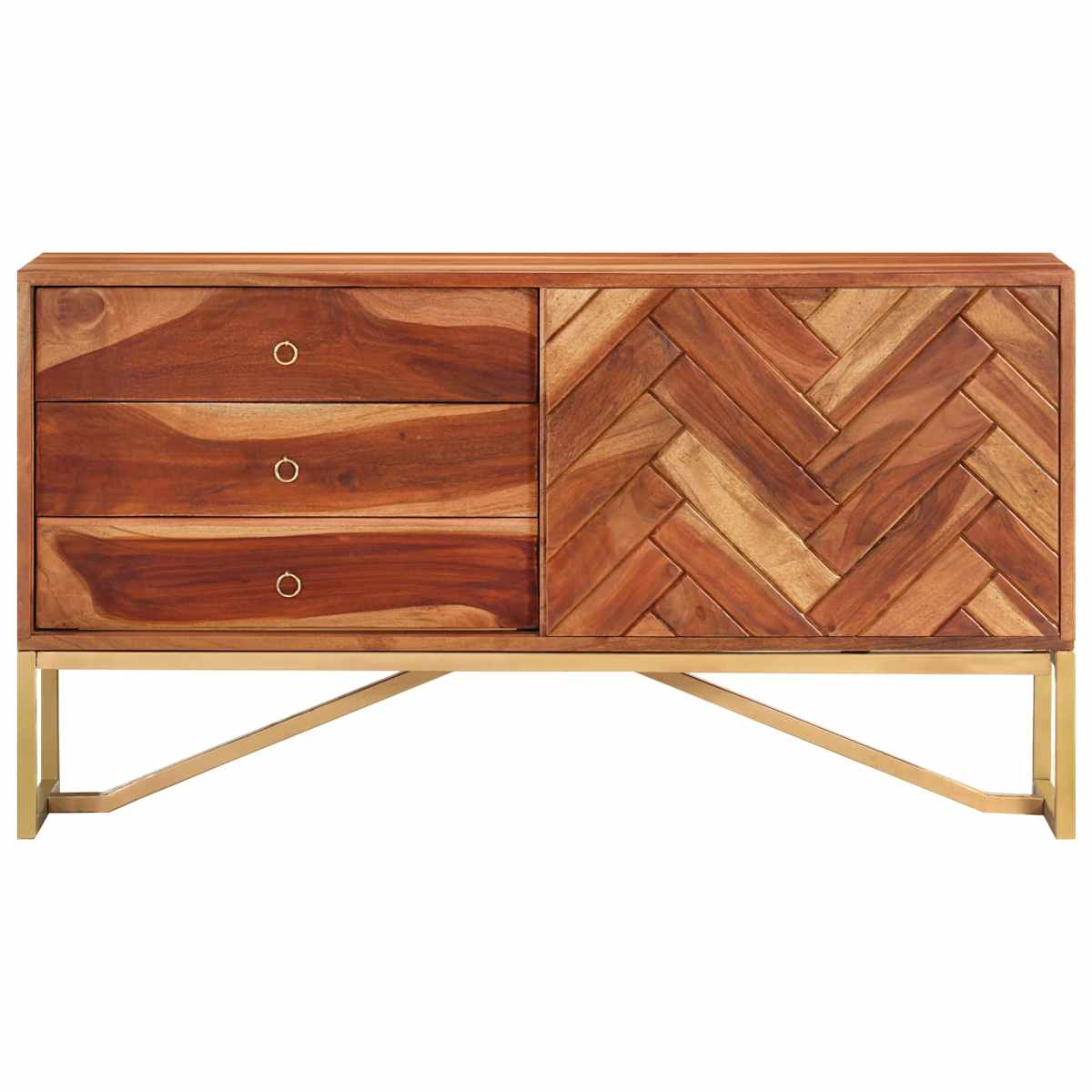 Sideboard HonningBrun 160 x 30 x 80 cm Massivt Akacietræ - Billede 7