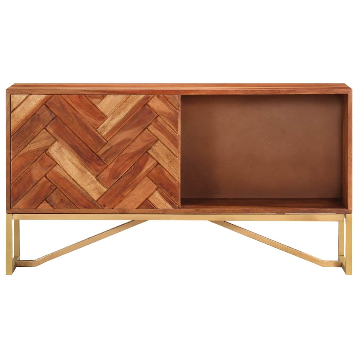 Sideboard HonningBrun 160 x 30 x 80 cm Massivt Akacietræ - Billede 8