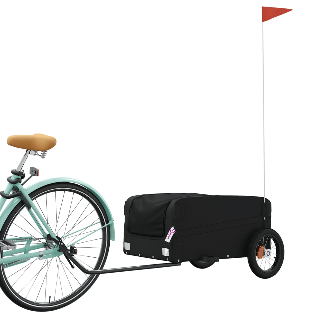 vidaXL Vozík za bicykel, čierny 30 kg, železo