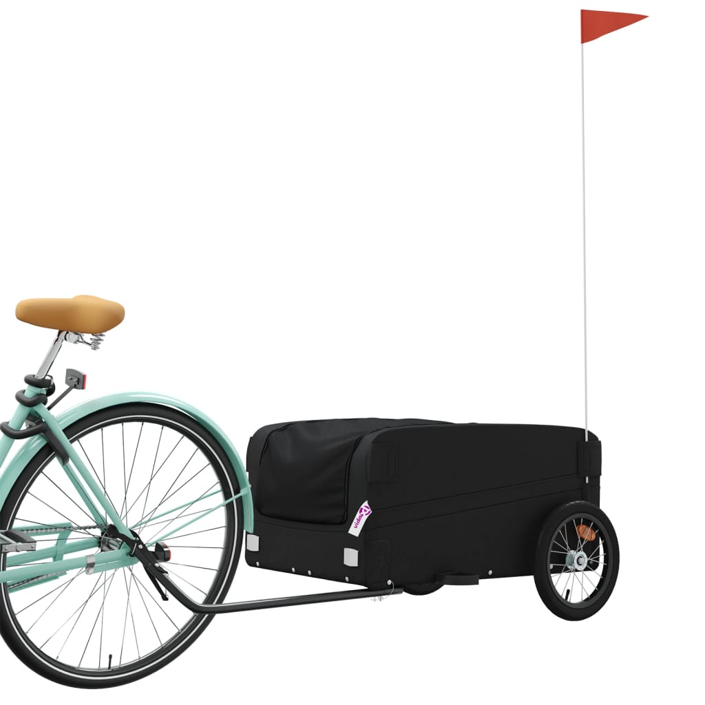 vidaXL Fietstrailer 45 kg ijzer zwart afbeelding