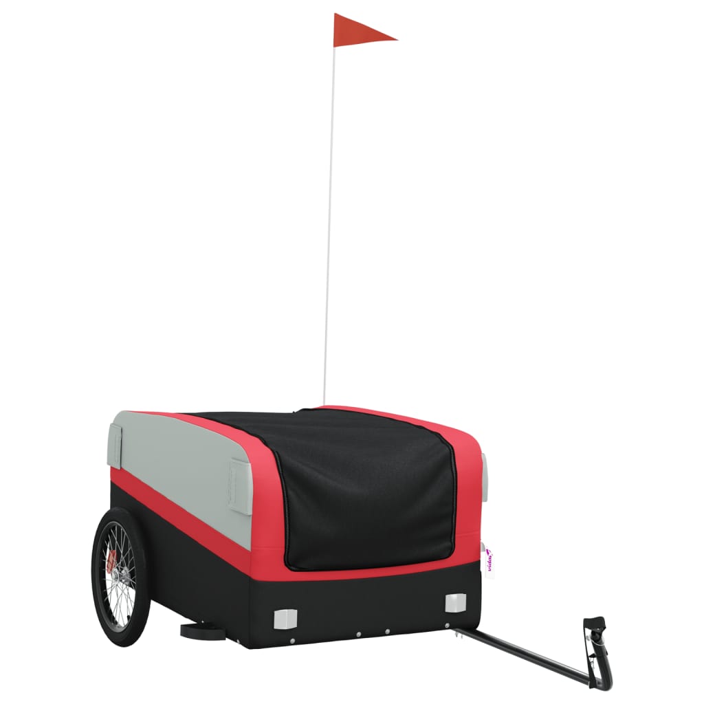 Image of vidaXL Bike Trailer Black and Red 45 kg Iron