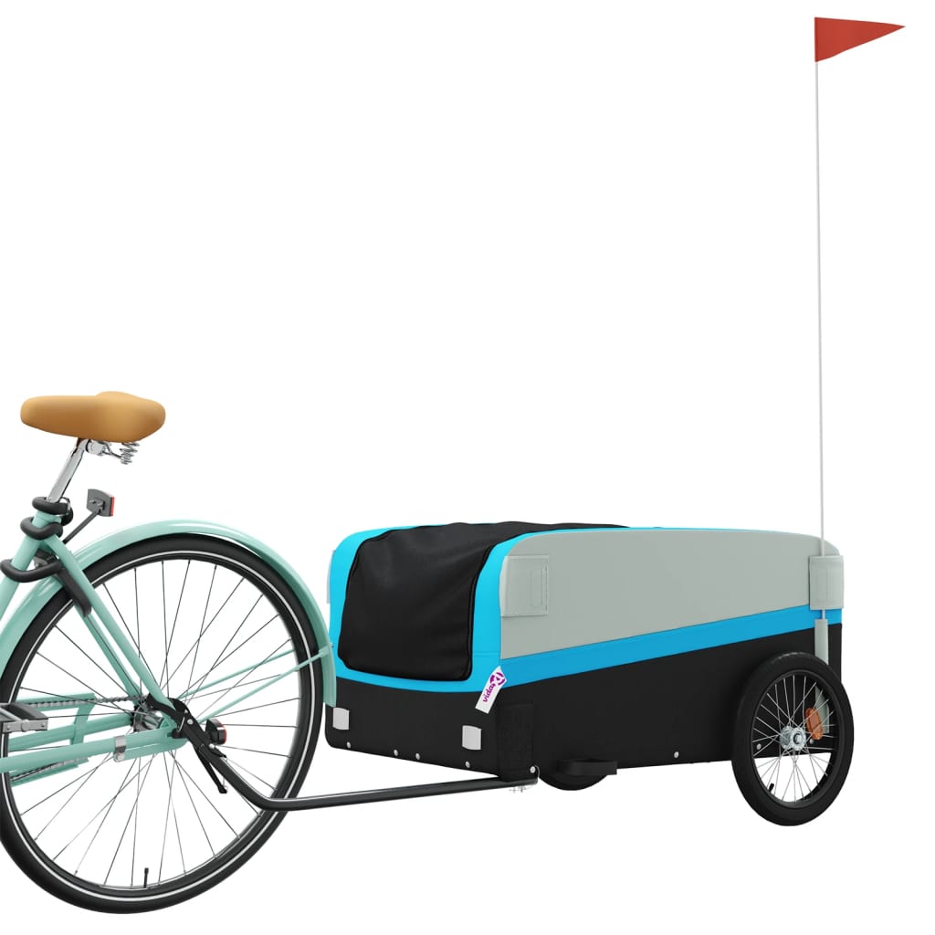 vidaXL Vozík za bicykel, čierno modrý 45 kg, železo