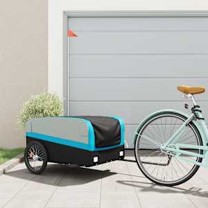 Vozík za kolo černý a modrý 45 kg železo - obrázek 1