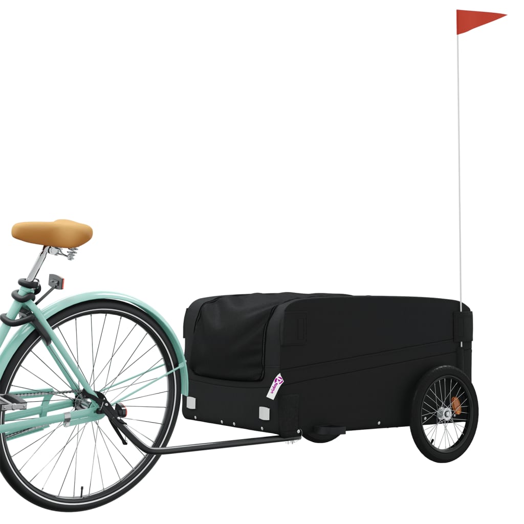vidaXL Fietstrailer 45 kg ijzer zwart afbeelding
