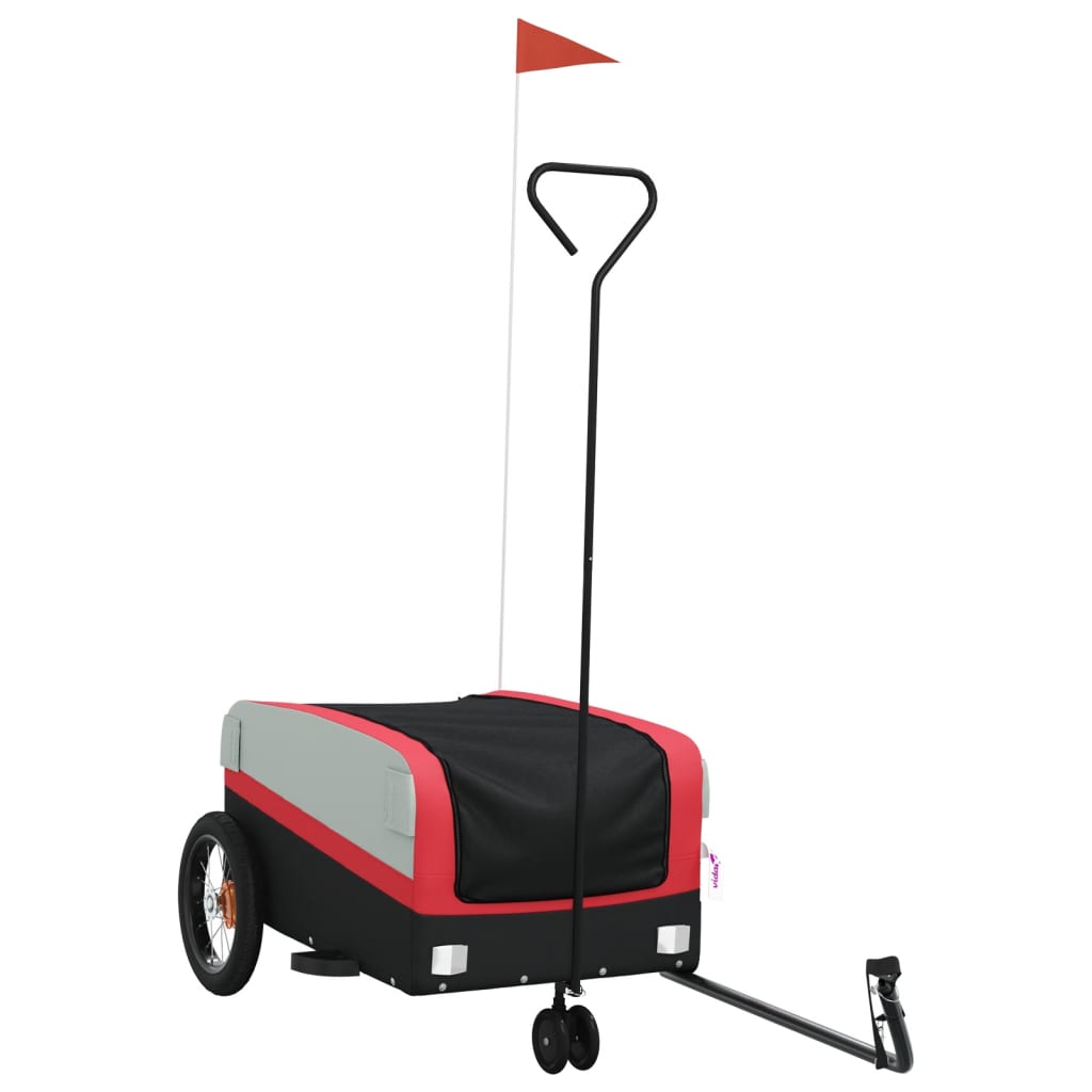 Image of vidaXL Bike Trailer Black and Red 30 kg Iron