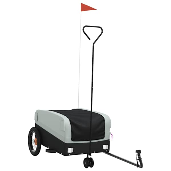 vidaXL jalgratta haagis, must ja hall, 30 kg, raud
