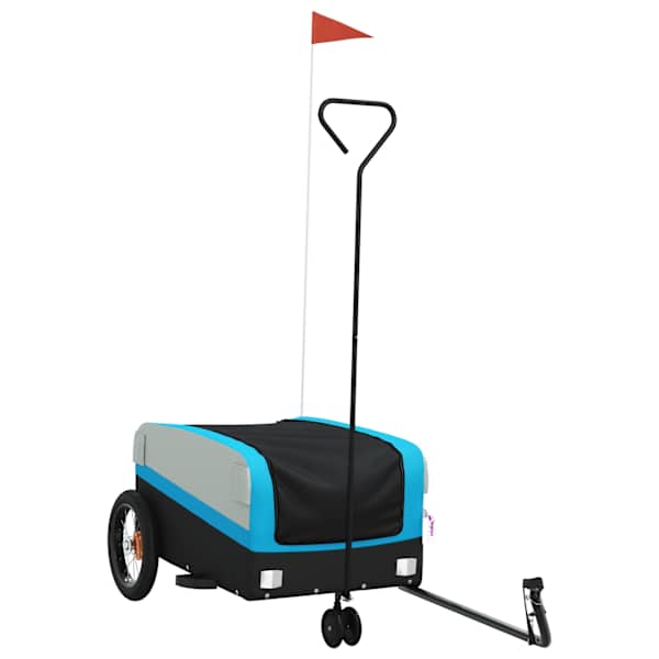 vidaXL jalgratta haagis, must ja sinine, 30 kg, raud