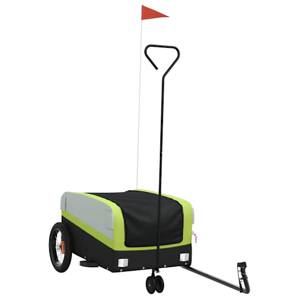 vidaXL jalgratta haagis, must ja roheline, 30 kg, raud