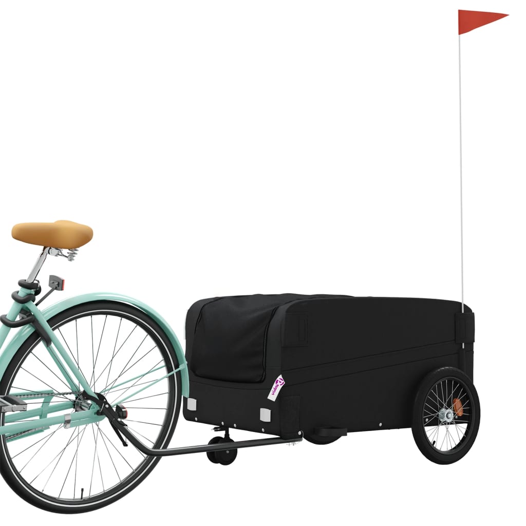 vidaXL Vozík za bicykel, čierny 45 kg, železo