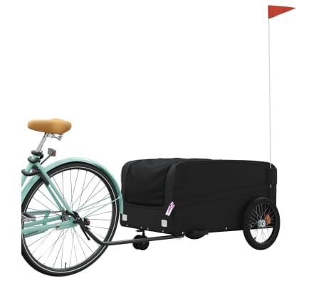 vidaXL Fietstrailer 45 kg ijzer zwart