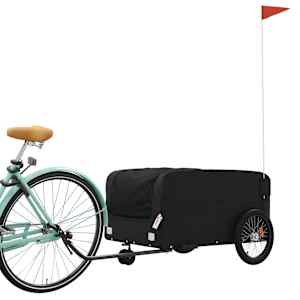 vidaXL Fietstrailer 45 kg ijzer zwart