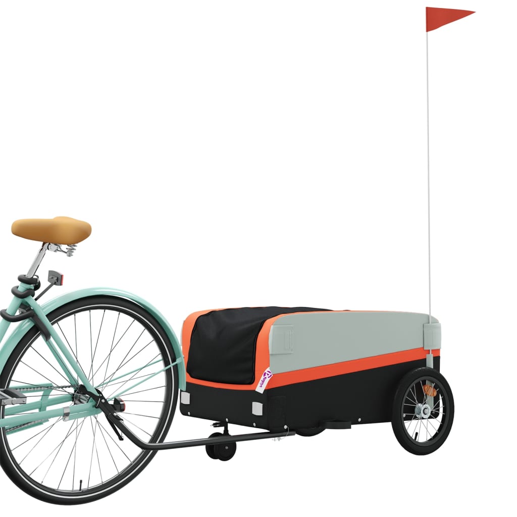  Vozík za bicykel, čierno oranžový 45 kg, železo