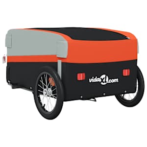 Vozík za kolo černý a oranžový 45 kg železo - obrázek 8