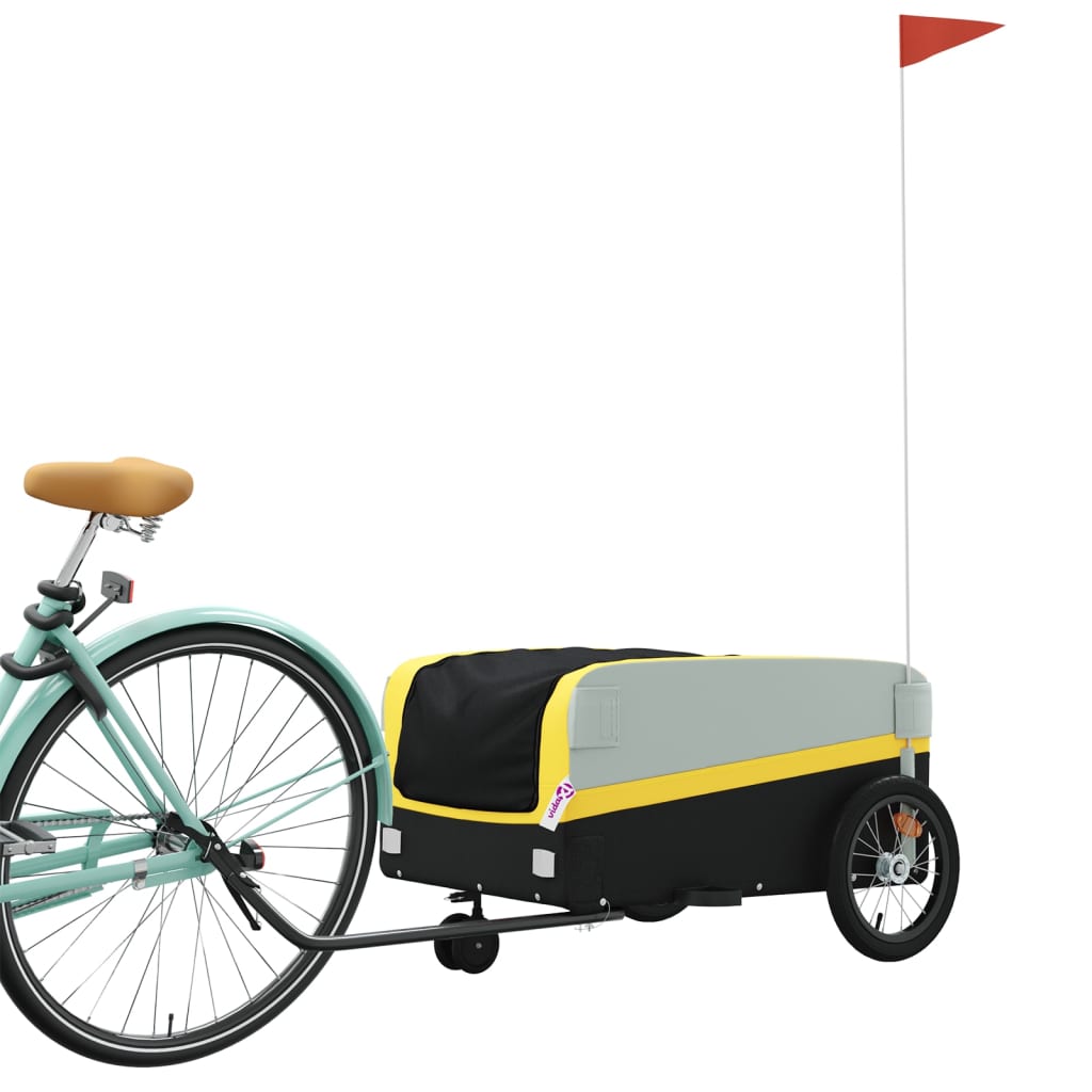  Vozík za bicykel, čierno žltý 45 kg, železo