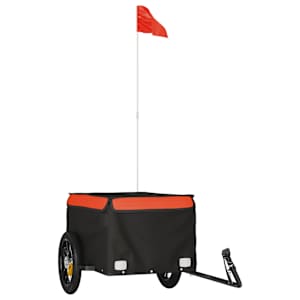 Vozík za kolo černý a oranžový 30 kg železo - obrázek 2