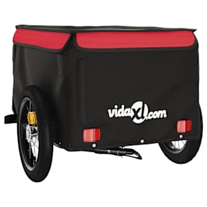 Vozík za kolo černý a červený 30 kg železo - obrázek 8