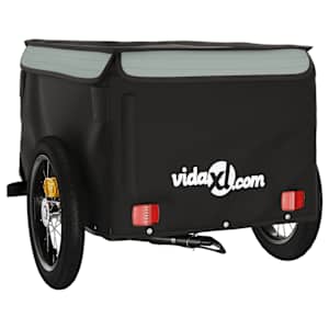 Vozík za kolo černý a šedý 30 kg železo - obrázek 8