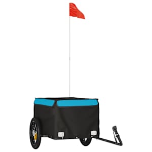 vidaXL jalgratta haagis, must ja sinine, 30 kg, raud
