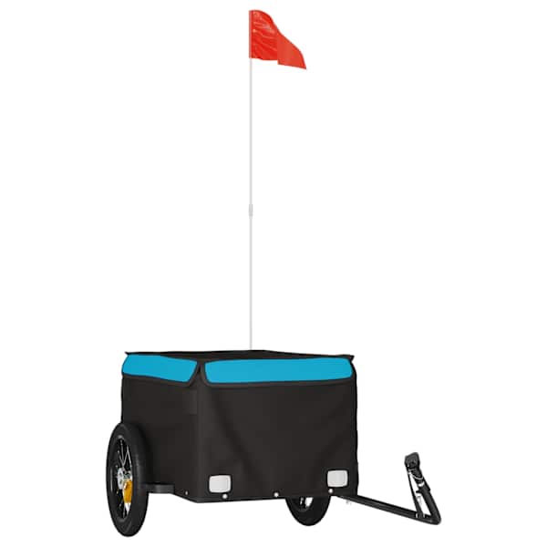 vidaXL jalgratta haagis, must ja sinine, 30 kg, raud