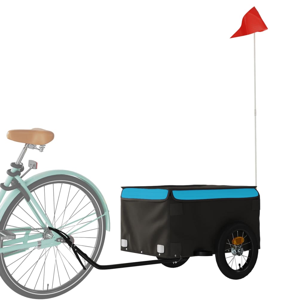 vidaXL Vozík za bicykel, čierno modrý 30 kg, železo