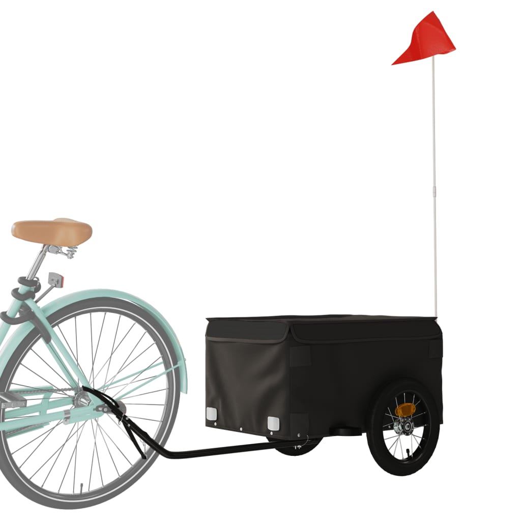 vidaXL Remorcă pentru biciclete, negru, 30 kg, fier