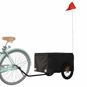 vidaXL Remorque de v&eacute;lo noir 30 kg fer