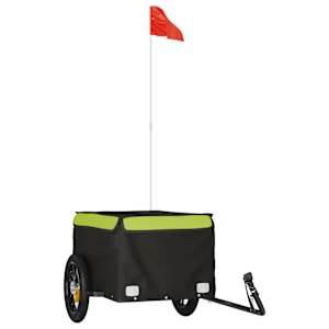 vidaXL jalgratta haagis, must ja roheline, 30 kg, raud