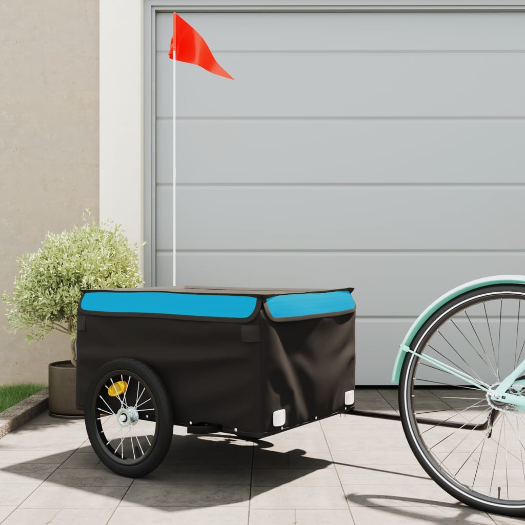 Prikolica za bicikl crno-plava 45 kg željezna Bicikliranje Naručite namještaj na deko.hr