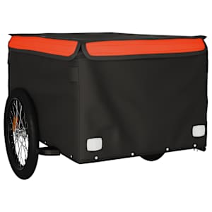 Vozík za kolo černý a oranžový 45 kg železo - obrázek 4