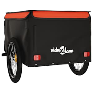 Vozík za kolo černý a oranžový 45 kg železo - obrázek 7