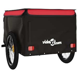 Vozík za kolo černý a červený 45 kg železo - obrázek 7