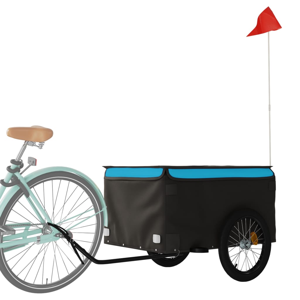 vidaXL Vozík za bicykel, čierno modrý 45 kg, železo