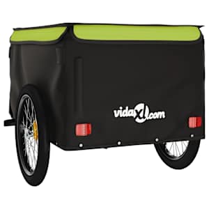 Vozík za kolo černý a zelený 45 kg železo - obrázek 8