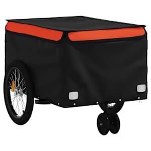 Vozík za kolo černý a oranžový 30 kg železo - obrázek 4