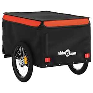 Vozík za kolo černý a oranžový 30 kg železo - obrázek 8