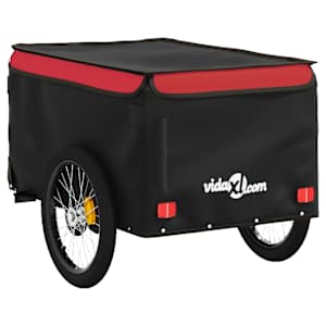 Vozík za kolo černý a červený 30 kg železo - obrázek 8