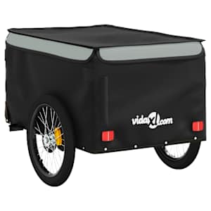 Vozík za kolo černý a šedý 30 kg železo - obrázek 8